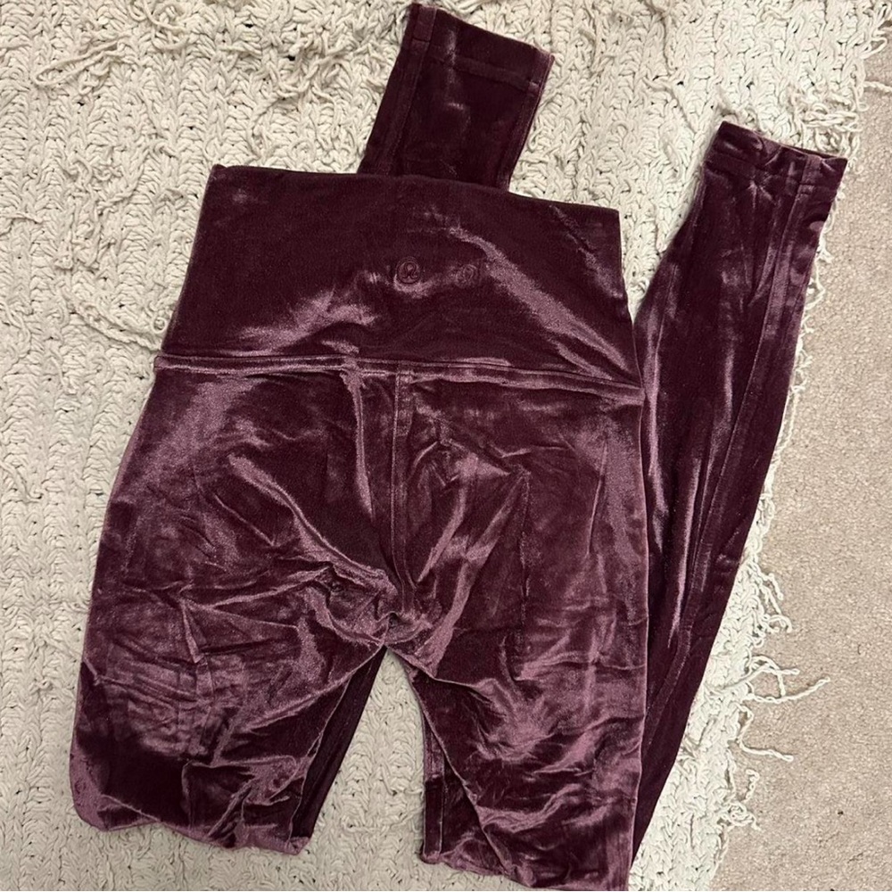 Lululemon Velvet Leggings in burgundy